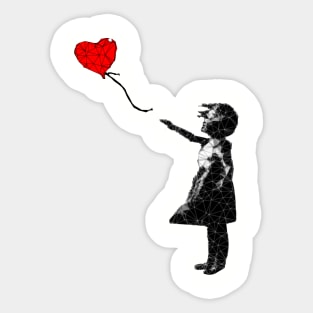 Low Poly Banksy Ballon Girl Sticker